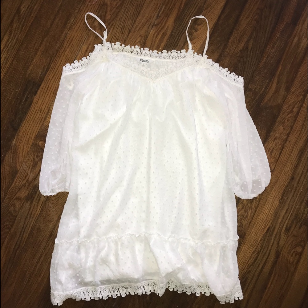 White cold shoulder dress